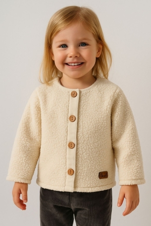 KIZ ÇOCUK 1-4 YAŞ WELSOFT CEKET - EKRU