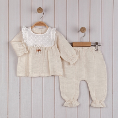 KIZ BEBEK 6-24 AY FİSTOLU ALT ÜST İKİLİ TAKIM -