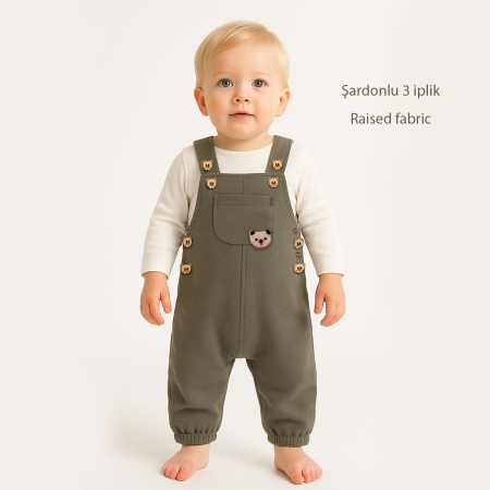 BEBEK 9-24 AY 3 İP ŞARDONLU SALOPET - CAMEL