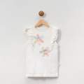 KIZ ÇOCUK 5-8 YAŞ FLOWER DETAYLI T-SHİRT 