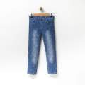 KIZ 8-12 YAŞ KALP BASKILI KOT PANTOLON - KOT