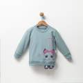 KIZ 1-4 YAŞ ARASI KEDİLİ SWEAT 