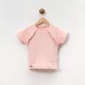 KIZ ÇOÇUK 5-8 YAŞ FIRFIRLI DETAYLI  T-SHIRT - BEJ