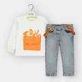 ERKEK 2 Lİ SWEAT KOT PANTOLON - TURUNCU